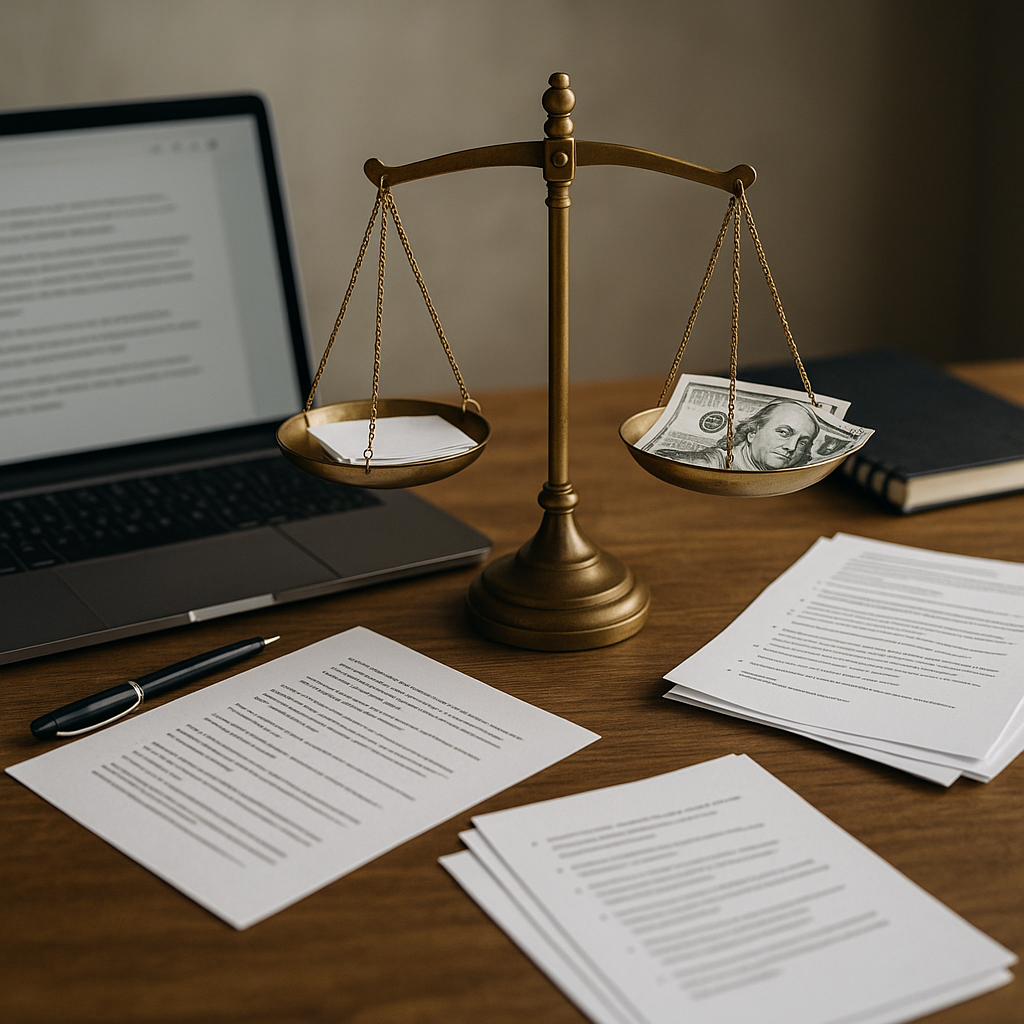 תמונה של שולחן עבודה עם מחשב, מחברת וגרפים עסקיים, המסמלת בדיקת מחירים והבנה מקצועית של כמה עולה כתיבה שיווקית לעסק.