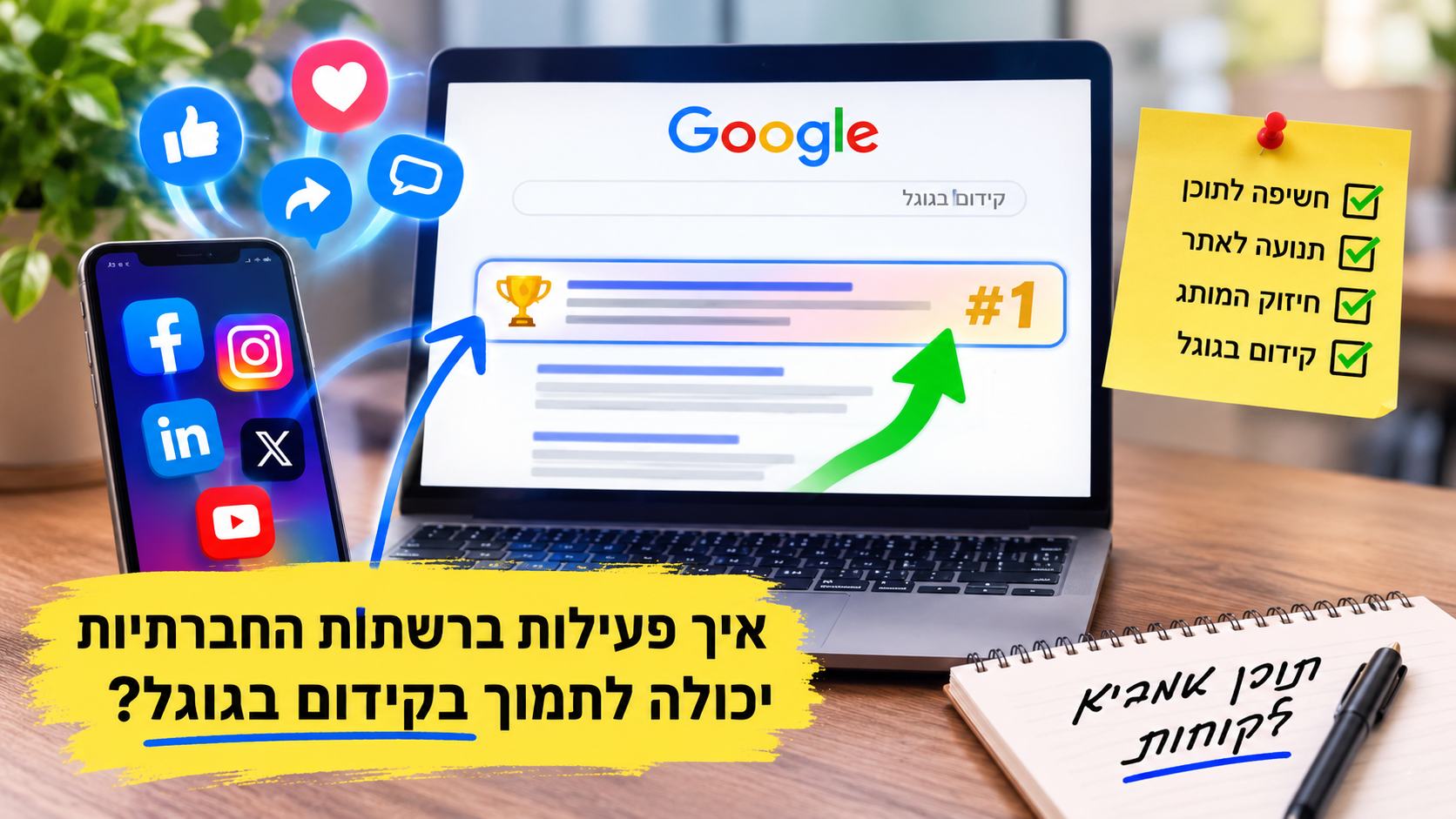 רשתות חברתיות וקידום בגוגל – המחשה של הקשר בין פעילות ברשתות החברתיות, חשיפה לתוכן וקידום אורגני