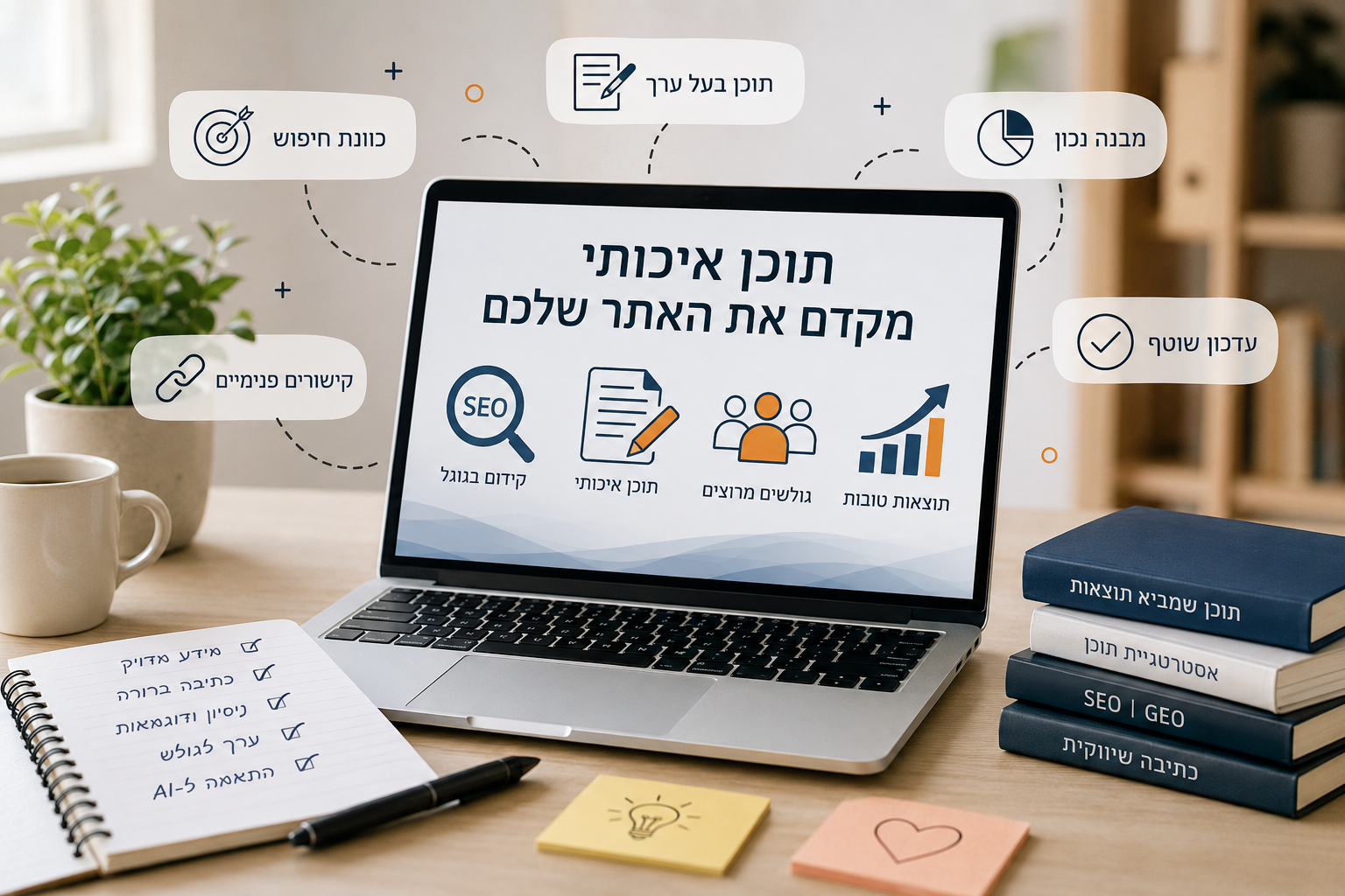 איך תוכן מקדם אתר באמצעות תוכן איכותי, SEO וקישורים פנימיים