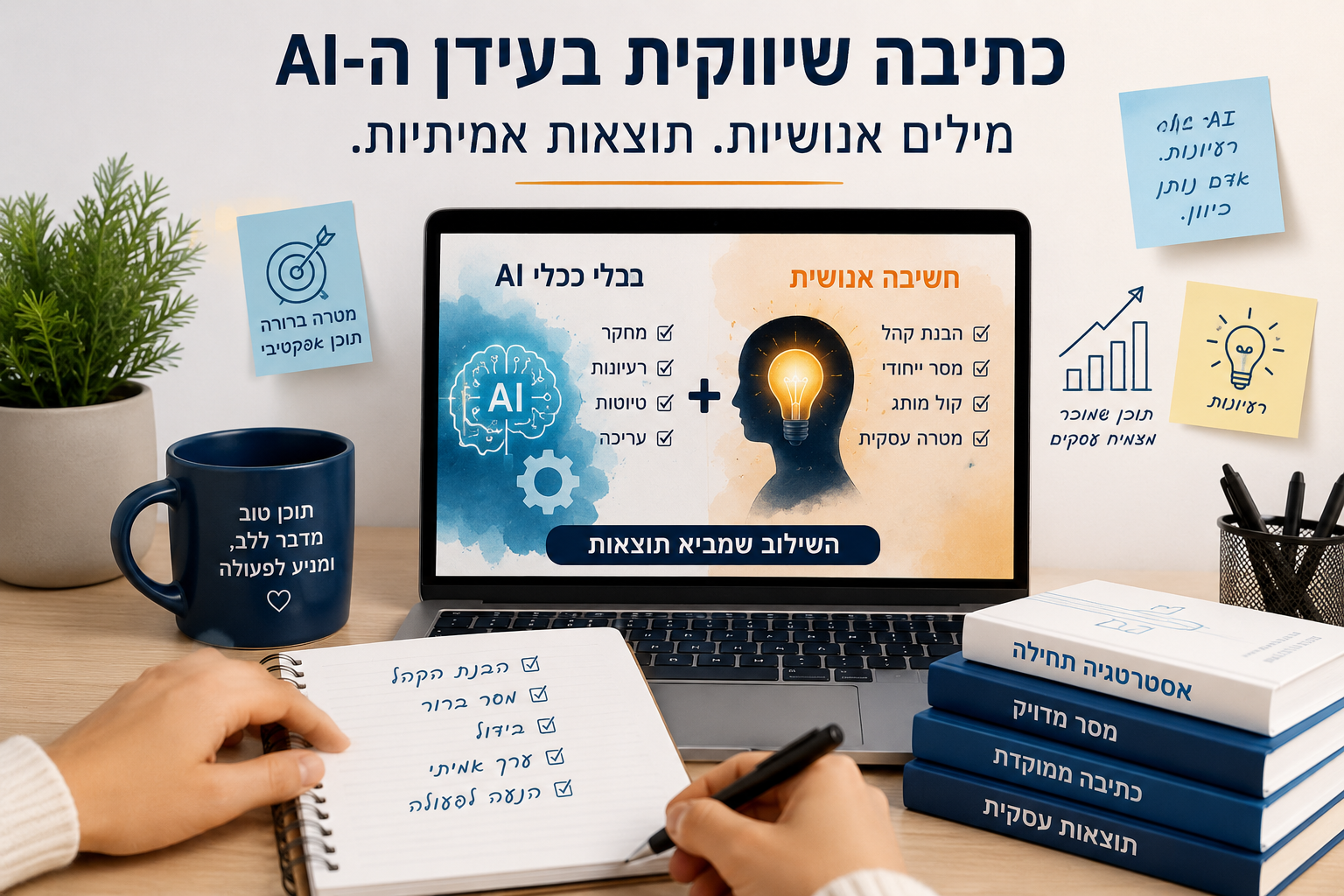 כתיבה שיווקית בעידן ה-AI – שילוב בין כלי בינה מלאכותית לחשיבה אנושית ליצירת תוכן אפקטיבי
