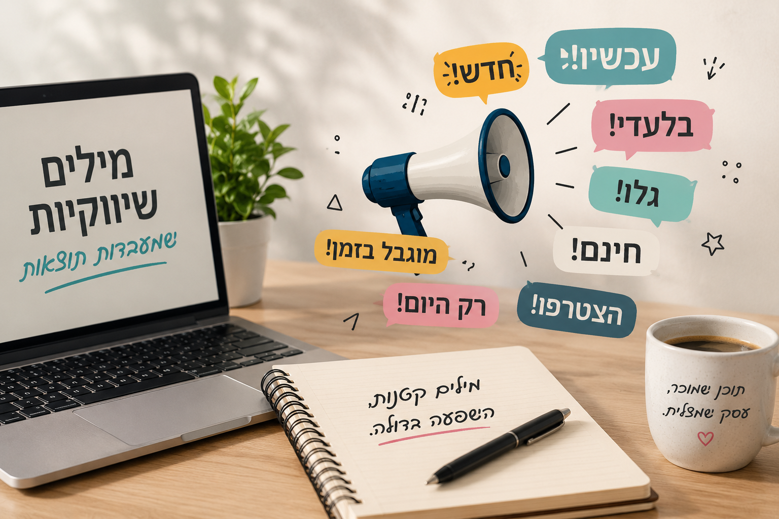 **טקסט אלטרנטיבי:**
מילות כוח בכתיבה שיווקית שמניעות לפעולה
